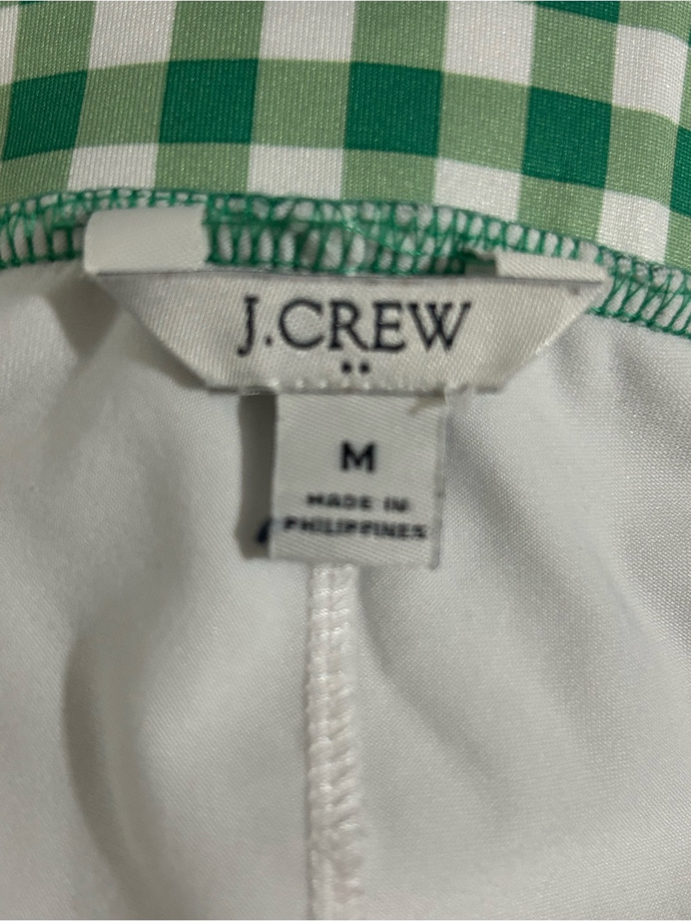 J. Crew Green White Gingham Athletic Skort Size Medium - Picture 5 of 6